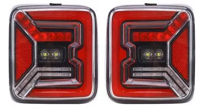 QTE347 – QUAKE LED Tail Light Assembly, LED Clear Lens Black Housing Red/ White Bulbs Set Of 2